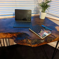 Cornish Walnut and gold black epoxy resin side table - Joe’s Haven