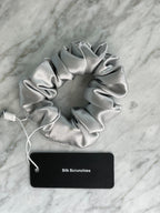 Silver Silk Scrunchie - Regular - Joe’s Haven