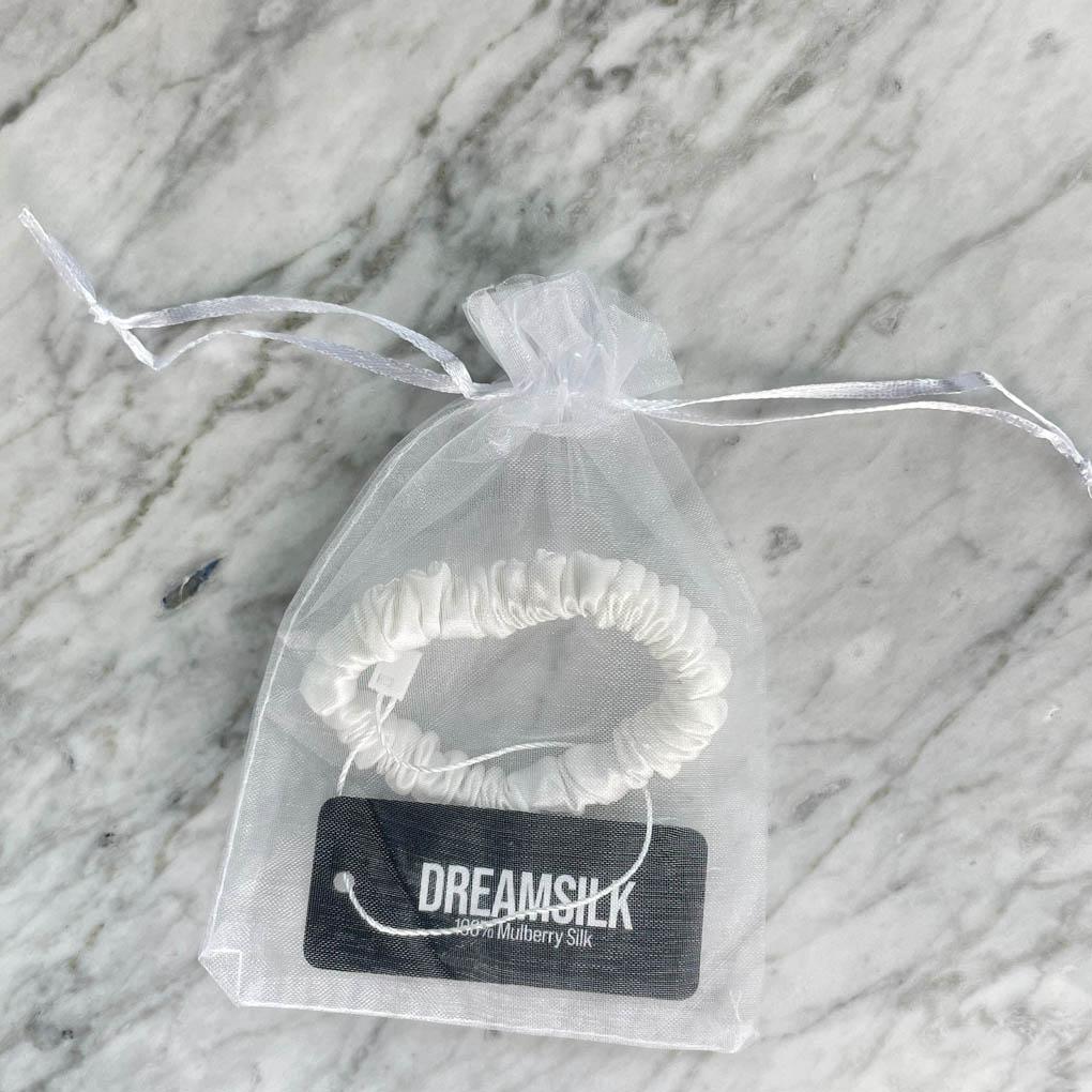White Silk Scrunchie - Skinny - Joe’s Haven