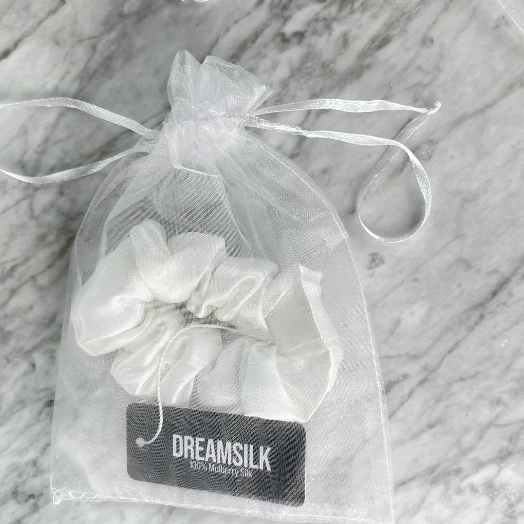 White Silk Scrunchie - Regular - Joe’s Haven