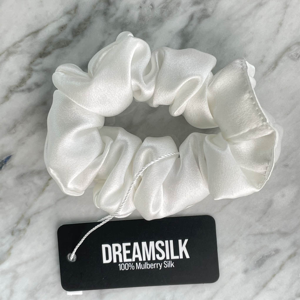White Silk Scrunchie - Regular - Joe’s Haven