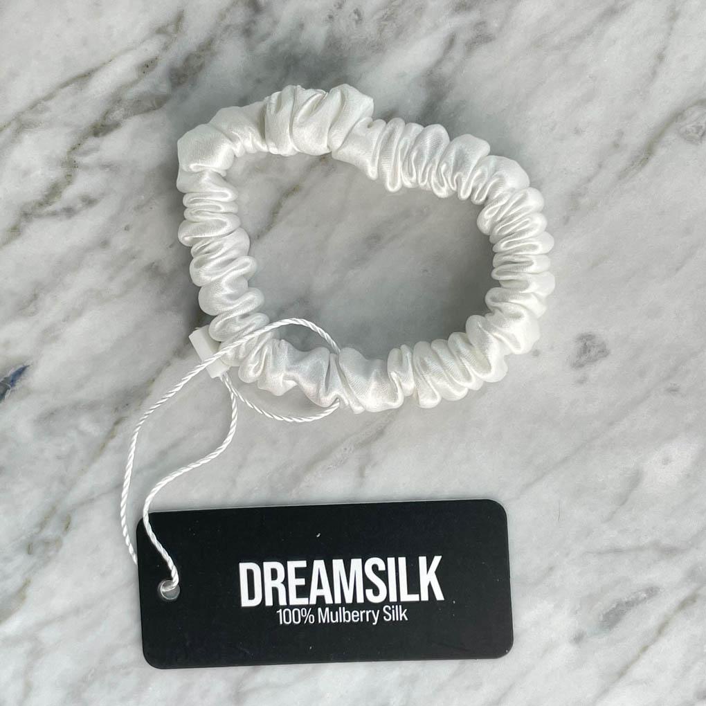 White Silk Scrunchie - Skinny - Joe’s Haven