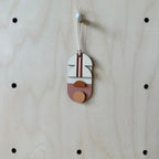 Warm Tones Small Geometric Wall Hanging - Mini Mid-Century Wall Art - Little Wooden Decoration - Contemporary Wall Decor