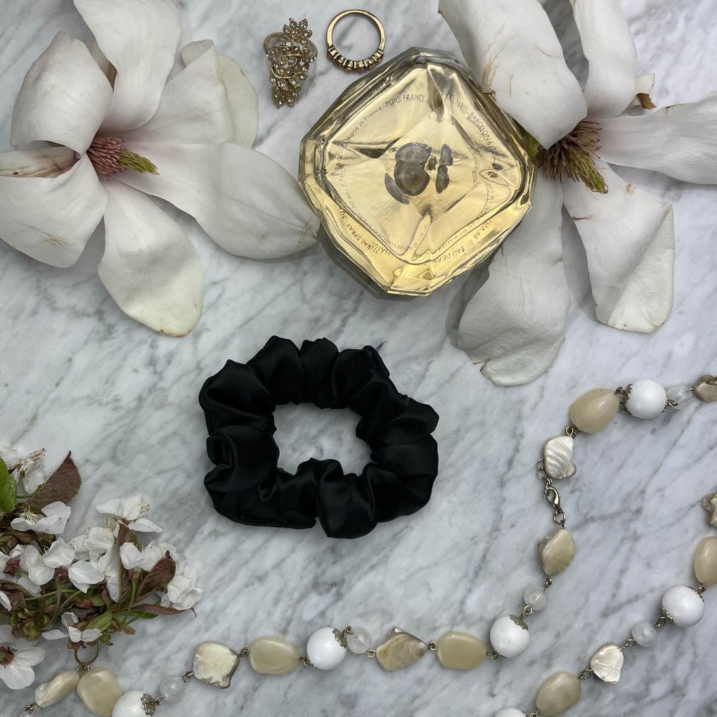 Black Silk Scrunchie - Regular - Joe’s Haven