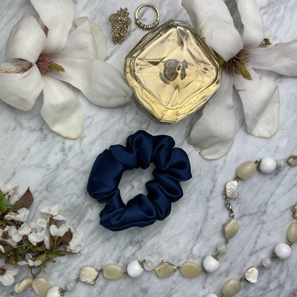 Navy Blue Silk Scrunchie - Regular - Joe’s Haven