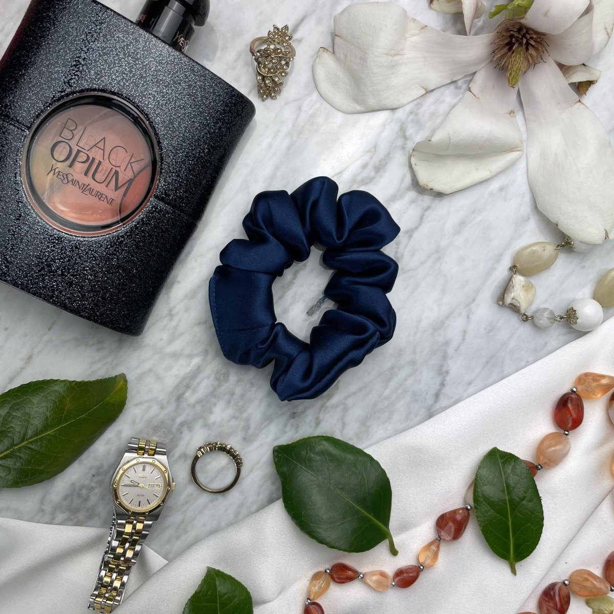 Navy Blue Silk Scrunchie - Regular - Joe’s Haven