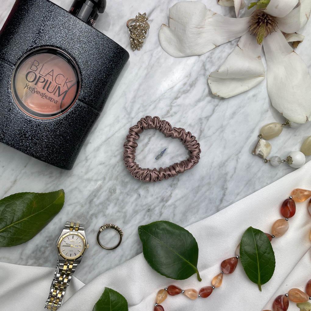 Bronze Silk Scrunchie - Skinny - Joe’s Haven