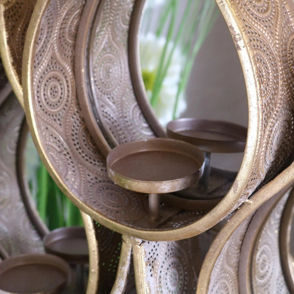Belluri Raindrop Mirror with Candle Holders - Joe’s Haven