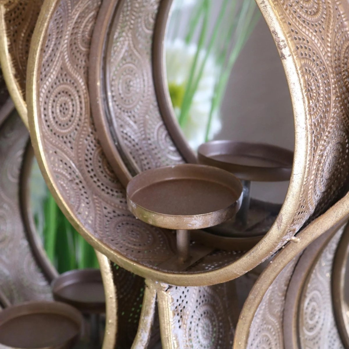 Belluri Raindrop Mirror with Candle Holders - Joe’s Haven