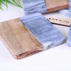 Salya Grey Marble and Wood Luxury Coasters - Joe’s Haven