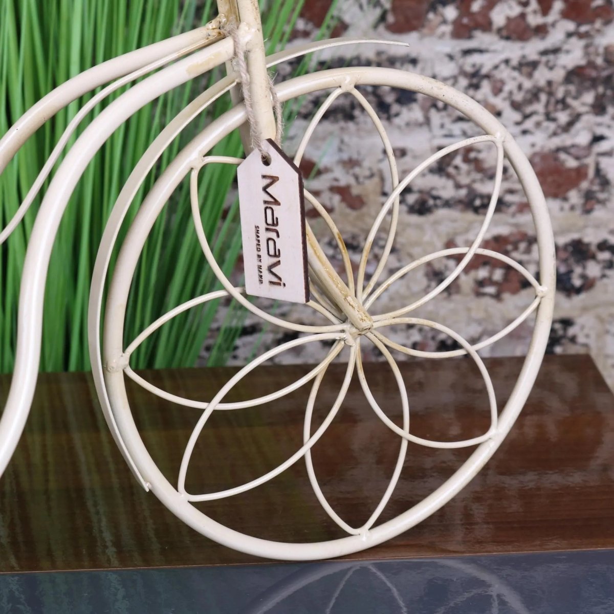 Bike Planter Metal Vintage White - Joe’s Haven