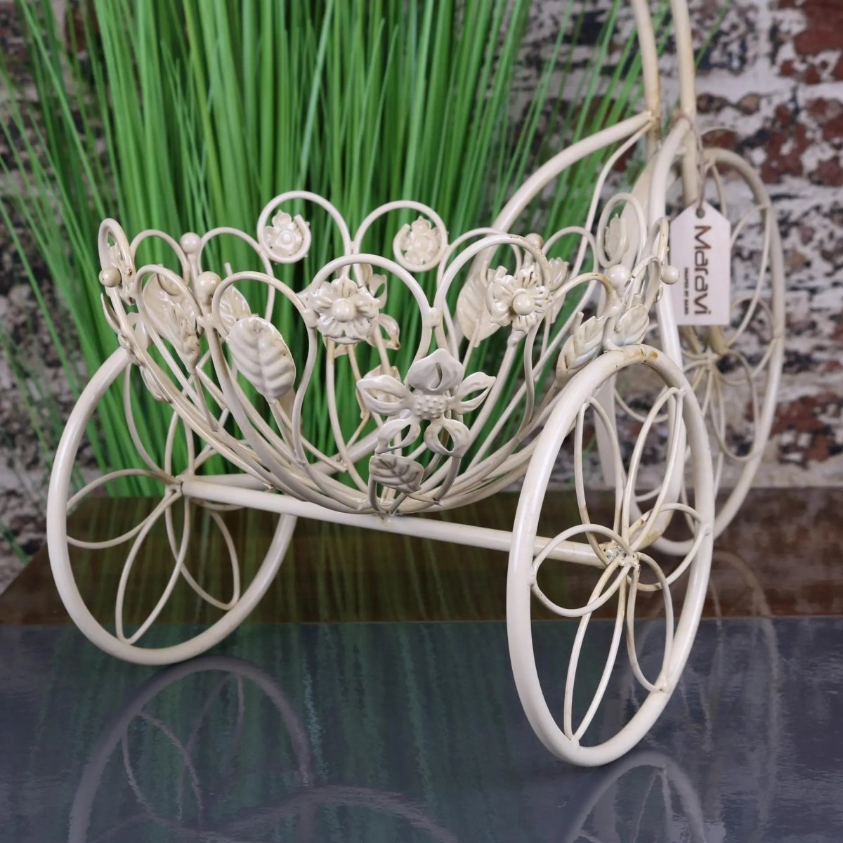 Bike Planter Metal Vintage White - Joe’s Haven