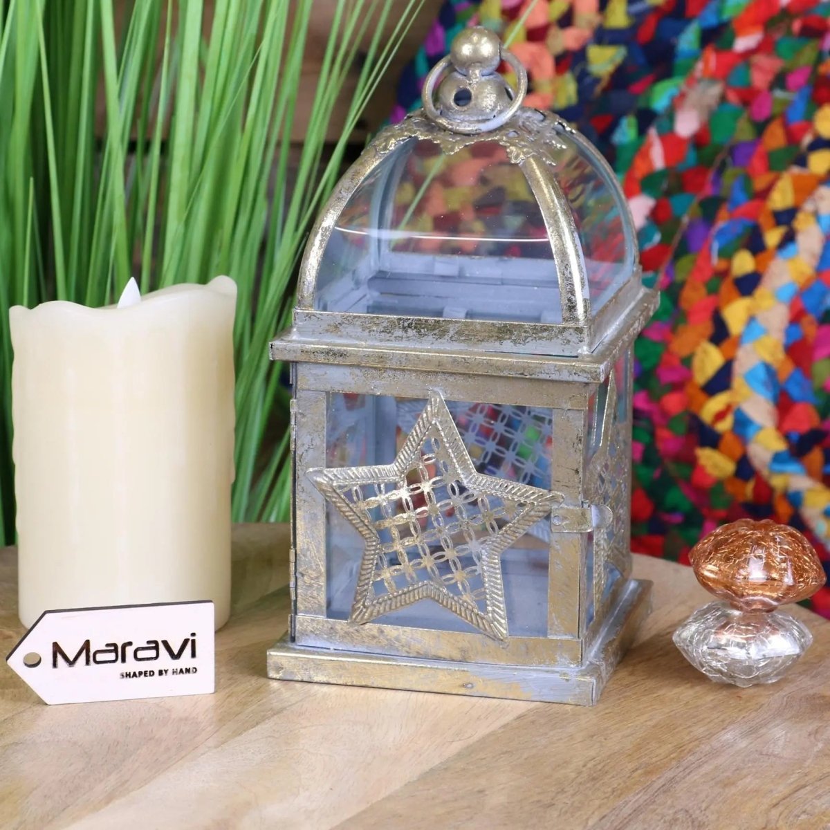 Patera Antique Style Square Lantern Star Design - Joe’s Haven