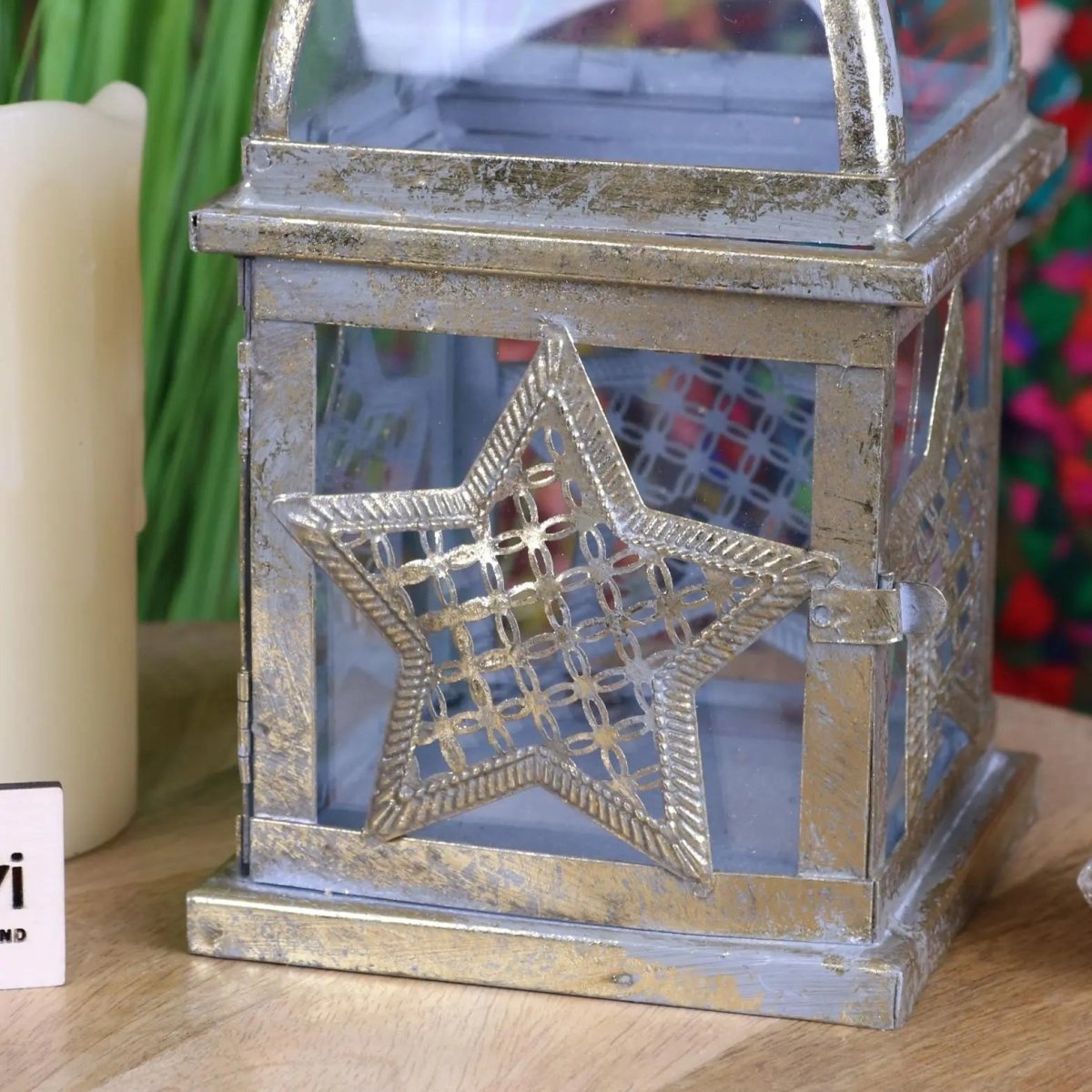 Patera Antique Style Square Lantern Star Design - Joe’s Haven