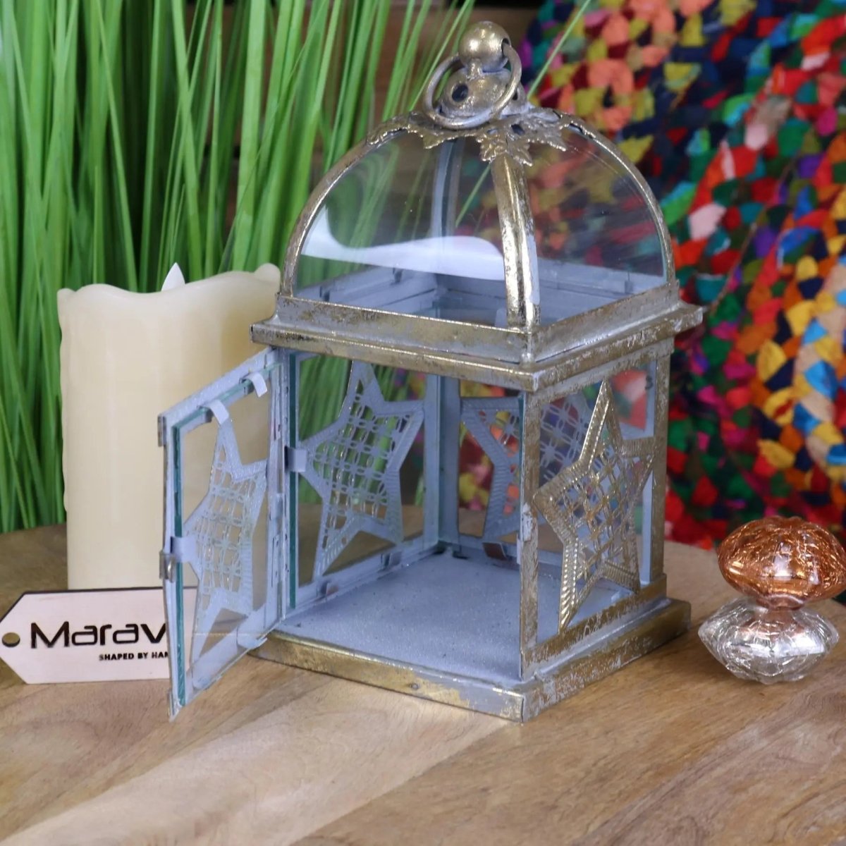 Patera Antique Style Square Lantern Star Design - Joe’s Haven