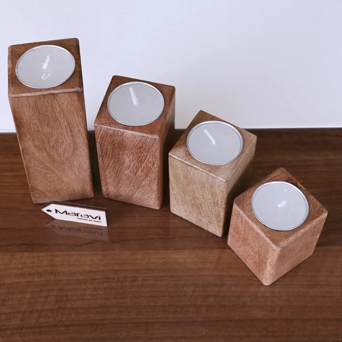 Bure Wooden Tea Light Holders Set of 4 - Joe’s Haven