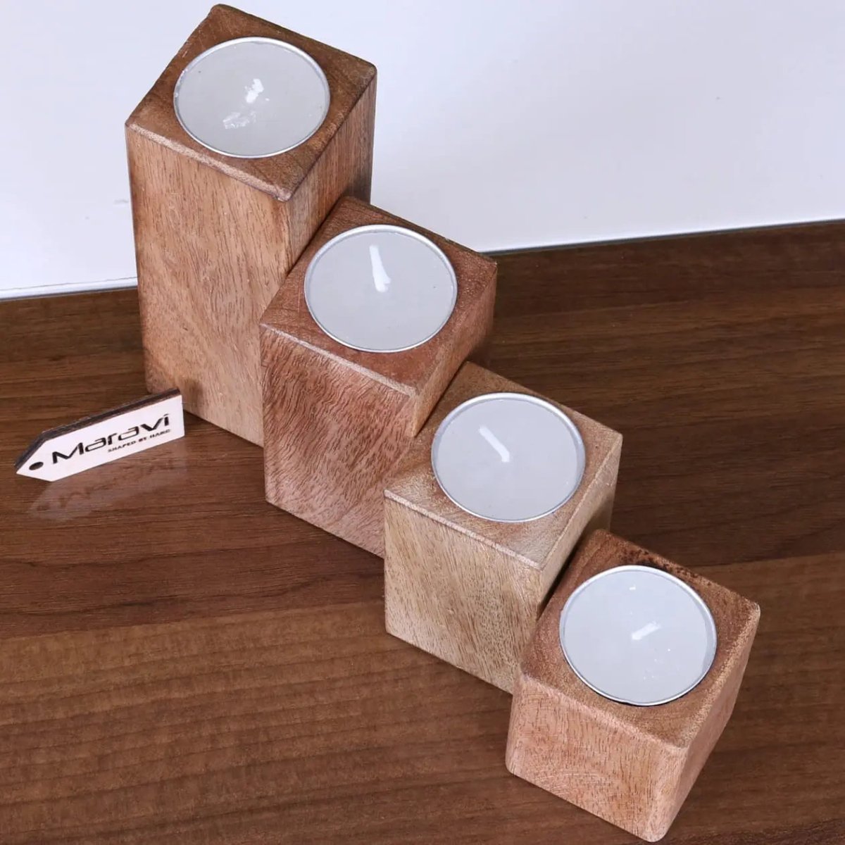 Bure Wooden Tea Light Holders Set of 4 - Joe’s Haven