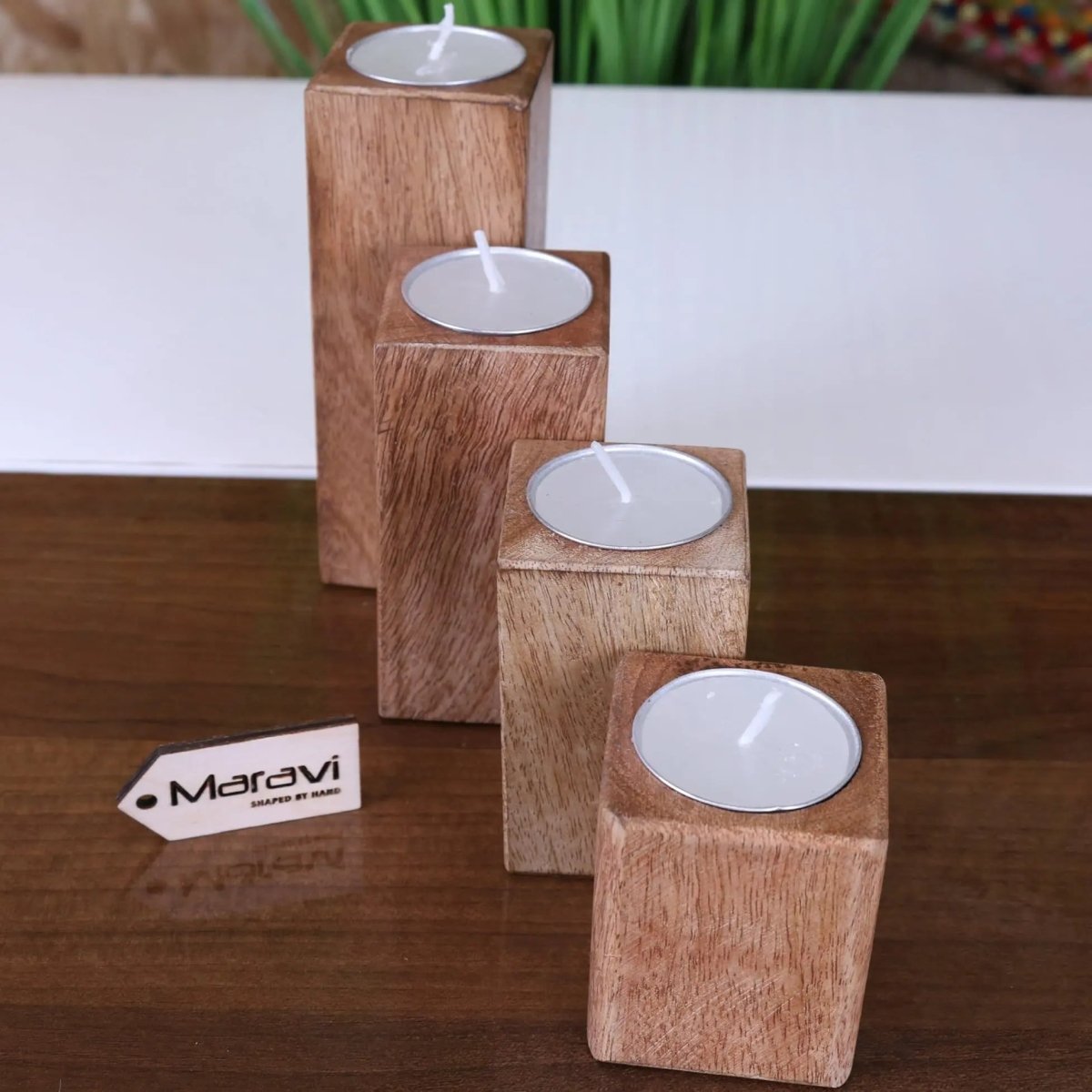 Bure Wooden Tea Light Holders Set of 4 - Joe’s Haven