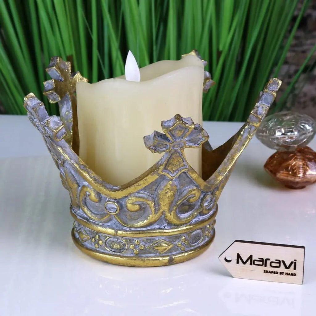 Ziro Crown Candle Holder Vintage Style - Joe’s Haven