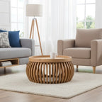 Jodhpur Solid Wood Small Round Low Coffee Table - Joe’s Haven