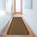 Washable Bordered Brown Rug | 116Br - Joe’s Haven