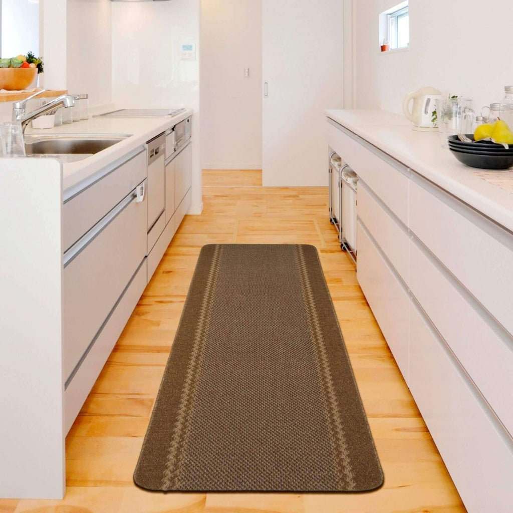 Washable Bordered Brown Rug | 116Br - Joe’s Haven