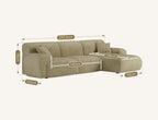 Khatri Three Seater Corner Sofa, Chenille - Joe’s Haven