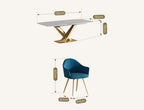 LUCI Dining Table, Marble And Gold Metal - Joe’s Haven