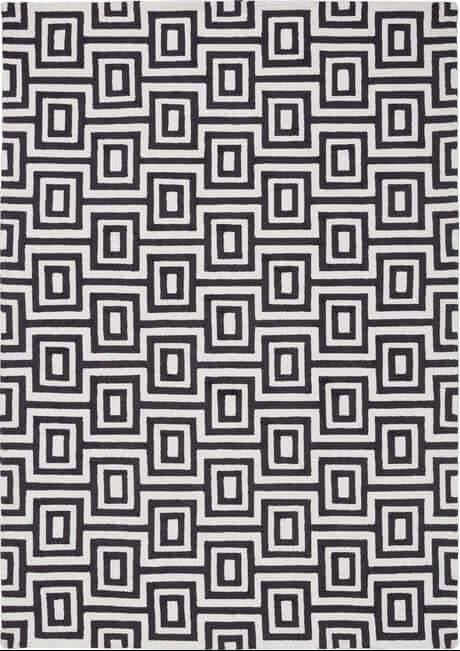 Wool Labyrinth Rug White and Black - Joe’s Haven