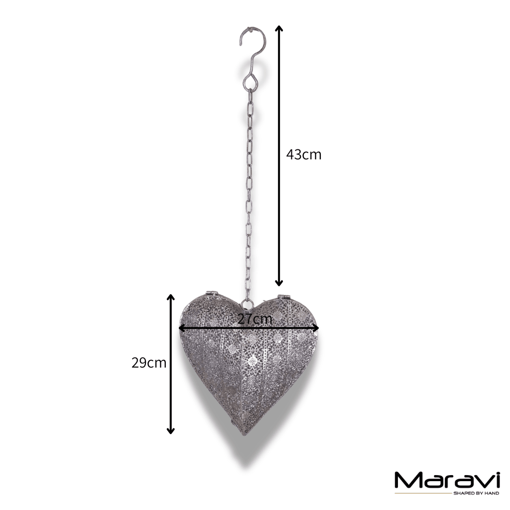 Lata Heart Lantern Hanging Decoration Tea Light Holder - Joe’s Haven