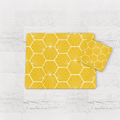 Lemon Yellow Geometric Hexagons Placemats, Set of 4 or Set of 6 - Joe’s Haven