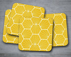 Lemon Yellow Geometric Hexagons Placemats, Set of 4 or Set of 6 - Joe’s Haven