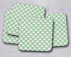 Green and White Geometric Tiles Design Coasters, Table Decor Drinks Mat - Joe’s Haven