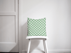 Light Green and White Geometric Tiles Design Cushion, Throw Pillow - Joe’s Haven