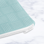 Handmade Light Blue Lines Cosmetic Bag – Handmade Zip Pouch, 24 x 19 cm Make Up Bag - Joe’s Haven