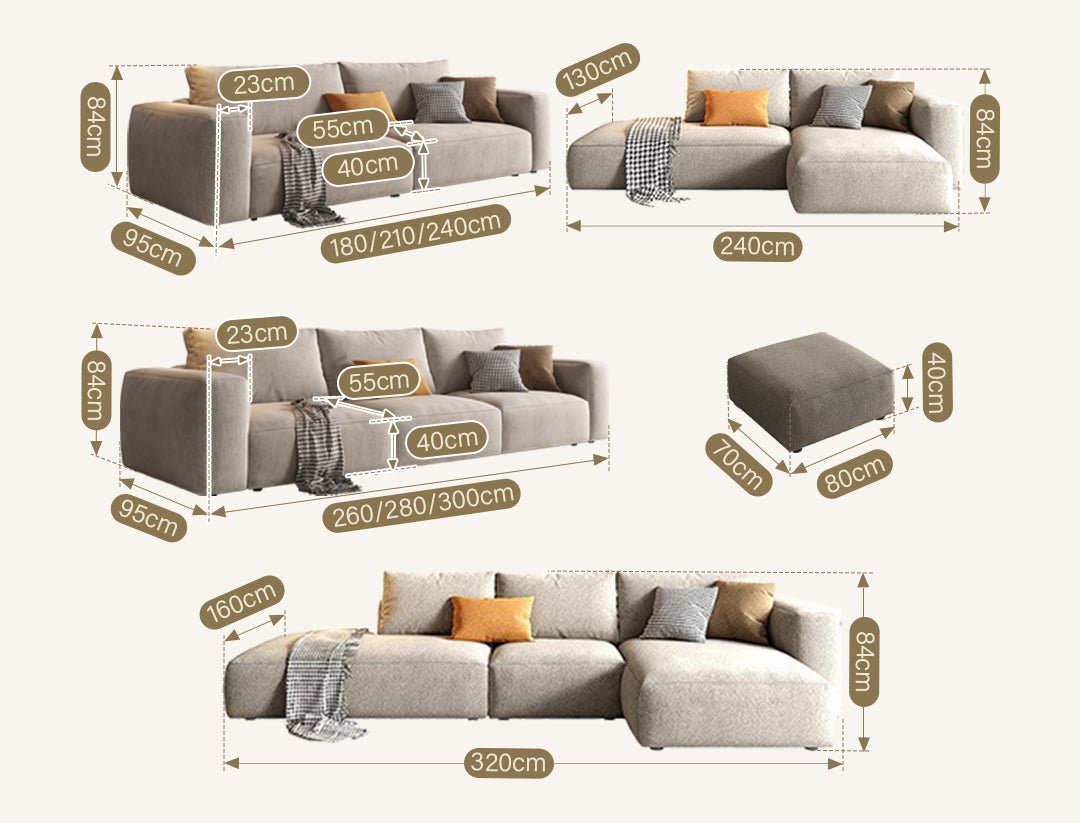 Lionel Three Seater Sofa, Linen - Joe’s Haven