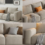 Lionel Three Seater Sofa, Linen - Joe’s Haven