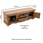 Carved Mango Wood TV Cabinet With 2 Doors, 1 Drawers - Joe’s Haven