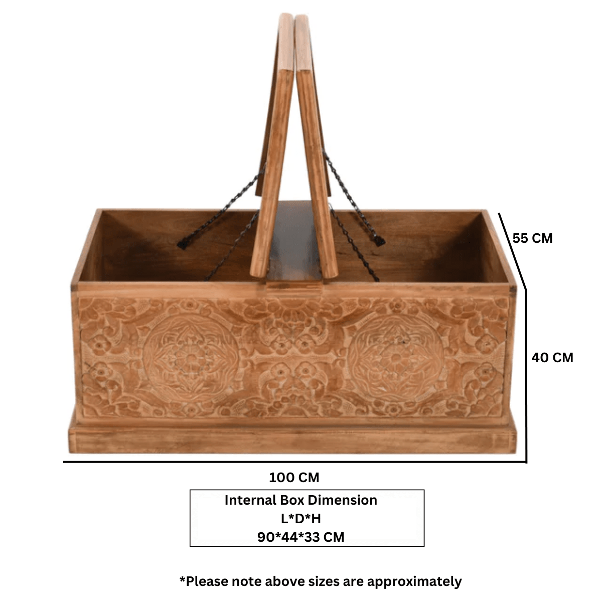 Carved Mango Wood Coffee Table/Blanket Box - Joe’s Haven