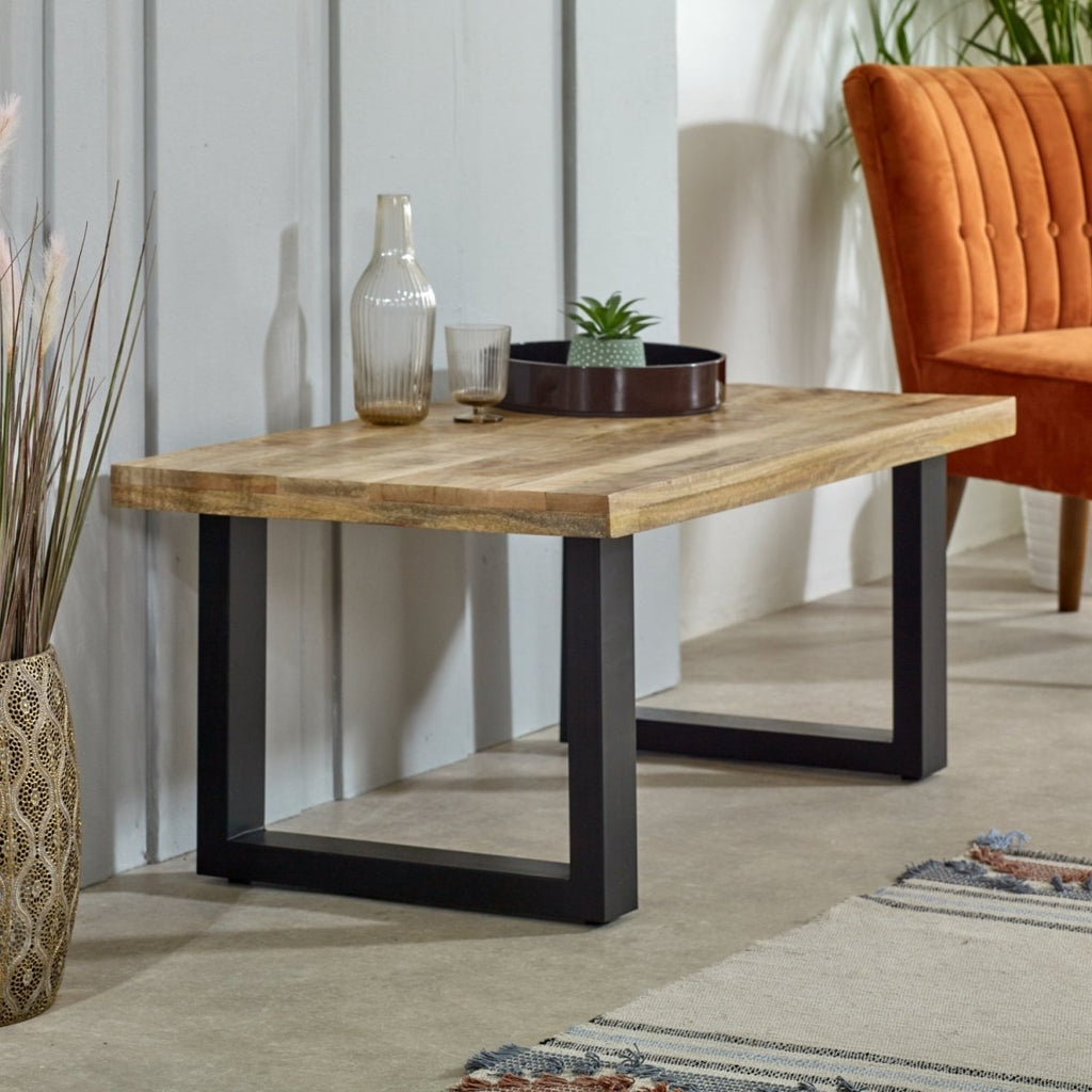Merlin Mango Wooden & Metal Coffee Table - Joe’s Haven