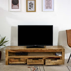 Merlin Mango Wooden Large TV Stand With 3 Drawers - Joe’s Haven