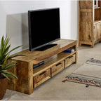 Merlin Mango Wooden Large TV Stand With 3 Drawers - Joe’s Haven