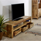 Merlin Mango Wooden Large TV Stand With 3 Drawers - Joe’s Haven