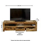Merlin Mango Wooden Large TV Stand With 3 Drawers - Joe’s Haven