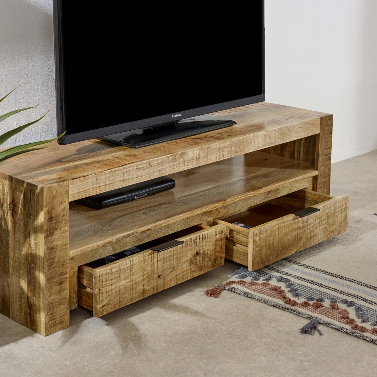 Merlin Mango Wooden Tv Stand With 2 Drawers - Joe’s Haven