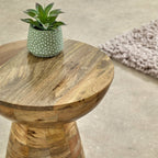 Merlin Mango Wooden Round Side Table Mushroom Style - Joe’s Haven