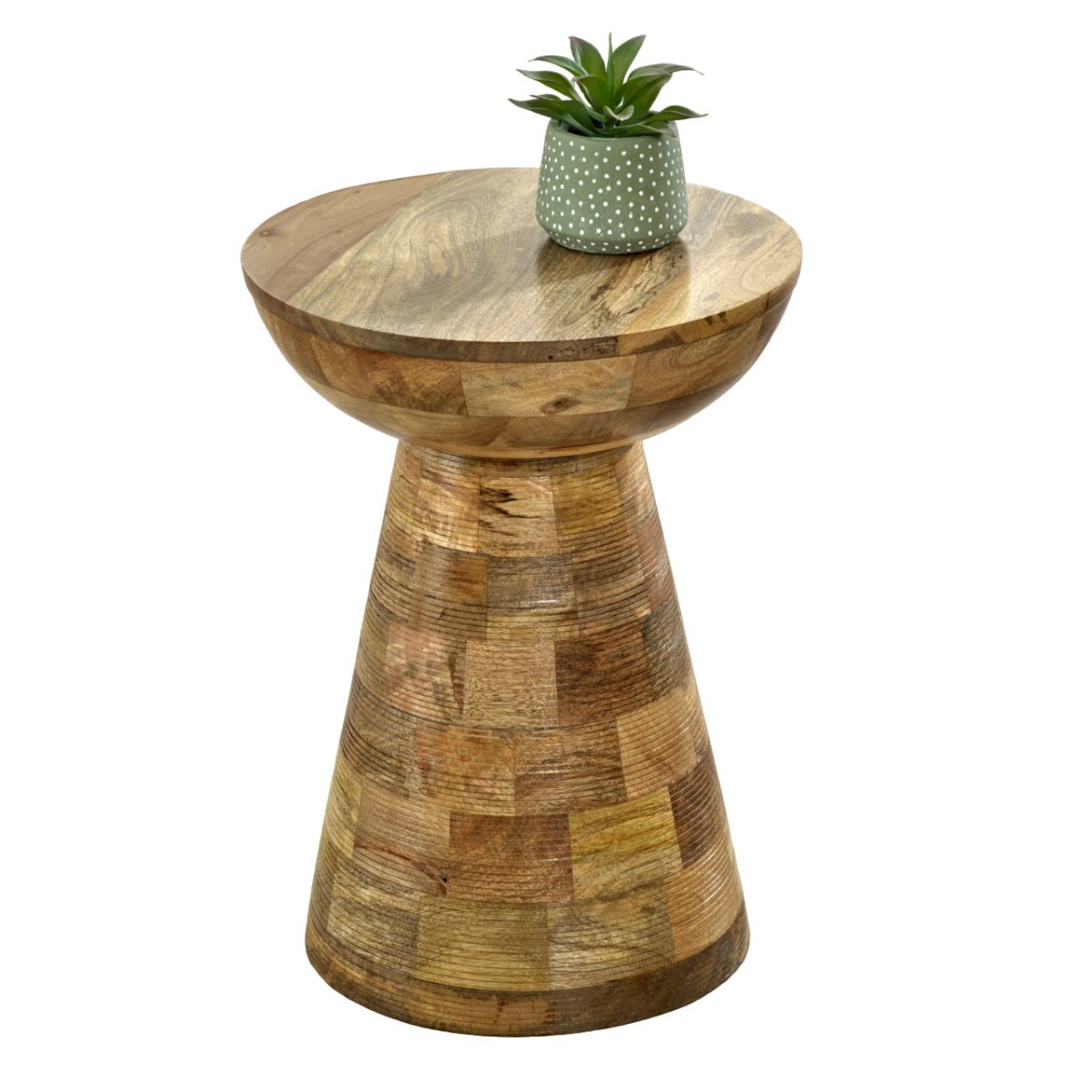 Merlin Mango Wooden Round Side Table Mushroom Style - Joe’s Haven