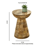 Merlin Mango Wooden Round Side Table Mushroom Style - Joe’s Haven