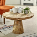 Merlin Mango Wooden Round Coffee Table Mushroom Style - Joe’s Haven