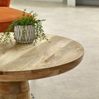 Merlin Mango Wooden Round Coffee Table Mushroom Style - Joe’s Haven